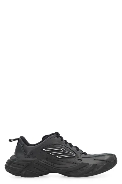 Balenciaga Monday Leather And Fabric Low-top Sneakers In Black
