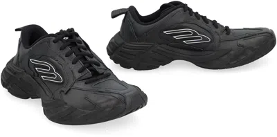 Balenciaga Monday Leather And Fabric Low-top Sneakers In Black