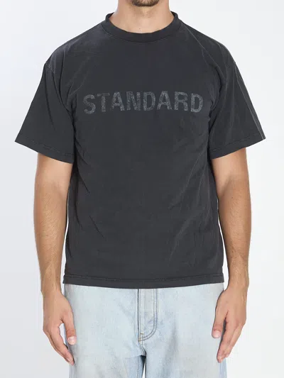 Balenciaga Standard Regular Fit T-shirt In Faded Jersey Clothing In Black