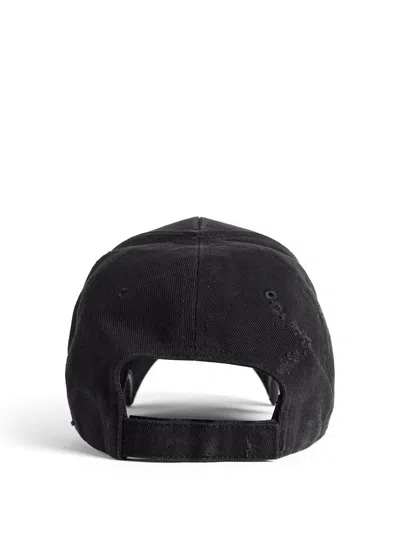 Balenciaga Tilted Typo Cap In Cotton Drill Accessories In Blue