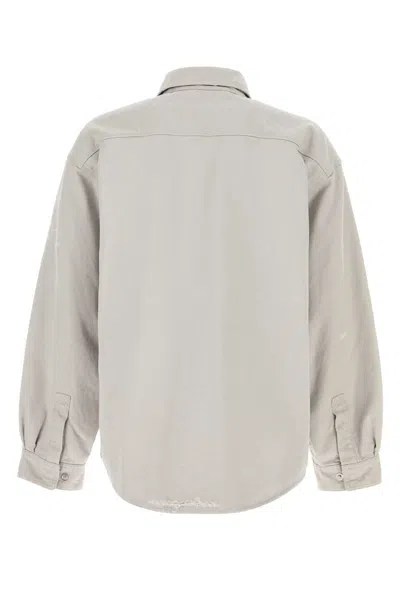 Balenciaga Light Grey Cotton Oversize Shirt In White