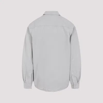 Balenciaga Light Grey Cotton Oversize Shirt In White