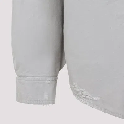 Balenciaga Light Grey Cotton Oversize Shirt In White
