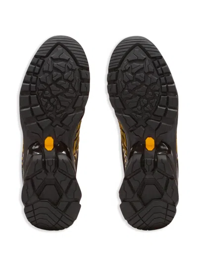 Balmain Cosmic Dust Glazed Leather Trainers In Black