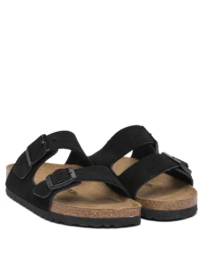 Birkenstock Arizona Suede Sandals With Buckled-straps In Black