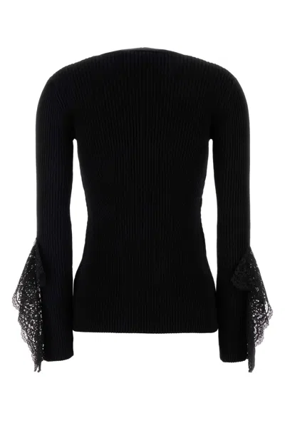 Blumarine Black Viscose Blend Cardigan In Black