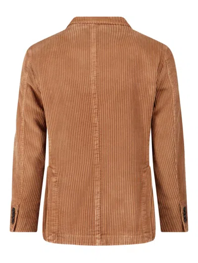 Boglioli Terracotta Brown Double-breasted Jacket In Brown