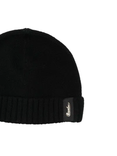 Borsalino Cashmere Ribbed Beanie Turn-up Brim