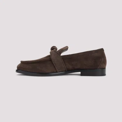 Bottega Veneta Brown Suede Astaire Loafers In Brown