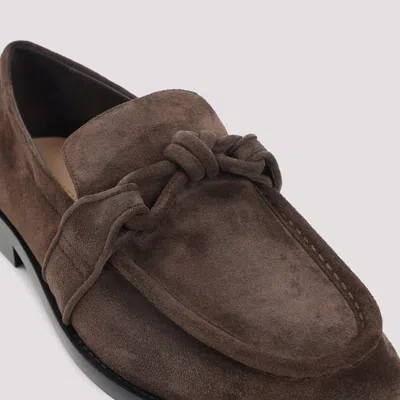 Bottega Veneta Brown Suede Astaire Loafers In Brown