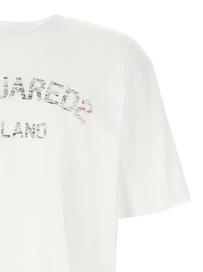 Dsquared2 Relaxed-fit Cotton T-shirt With Bold Graphic Print In White