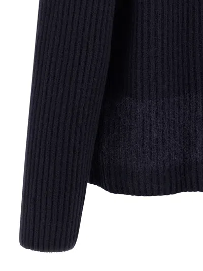 Dsquared2 Carded Wool Insert Cardigan Sweaters And Cardigans Blue In Blue