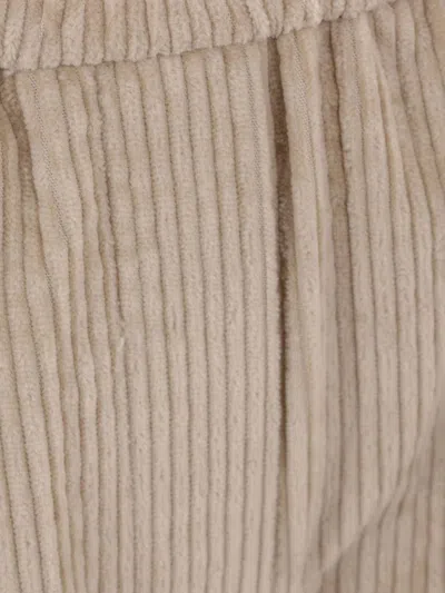 Brunello Cucinelli Women Corduroy Velvet Baggy Trousers In Neutral