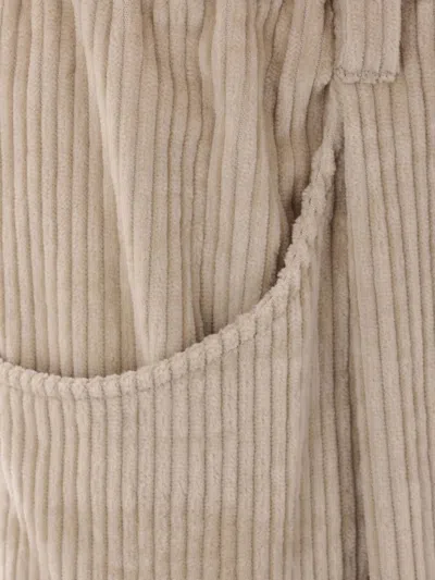 Brunello Cucinelli Women Corduroy Velvet Baggy Trousers In Neutral