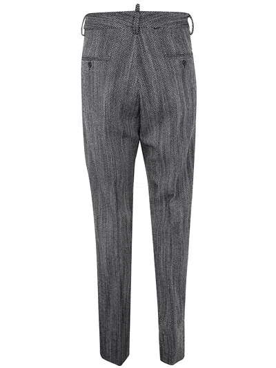 Dsquared2 Herringbone Relax Man Pant Clothing In White