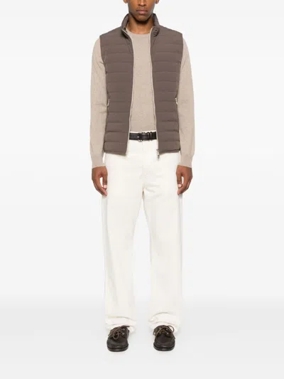 Brunello Cucinelli Men Lightweight Padded Vest In Gray