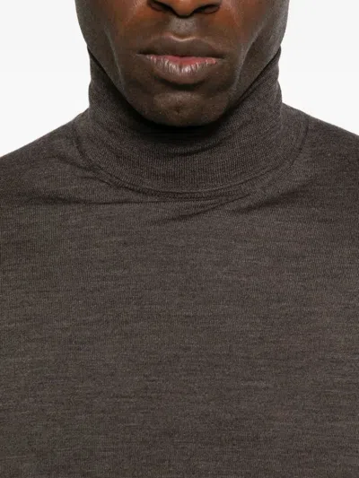 Brunello Cucinelli Wool Blend Turtleneck Sweater Clothing In Gray