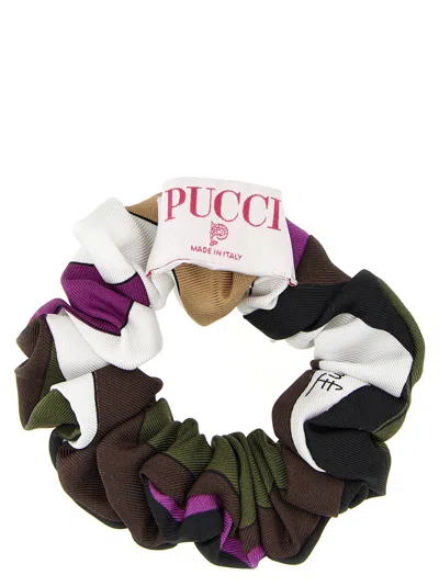 Pucci Iride-print Scrunchie In Green