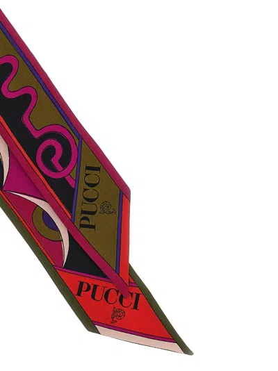Pucci Square Silk Twill Scarf With Bold Patterns In Multi