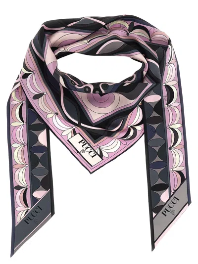 Pucci Graphic Lightweight Rectangular Scarf Design In Multi