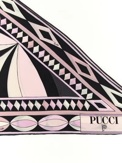 Pucci Geometric Lightweight Soft Triangle Scarf In Purple