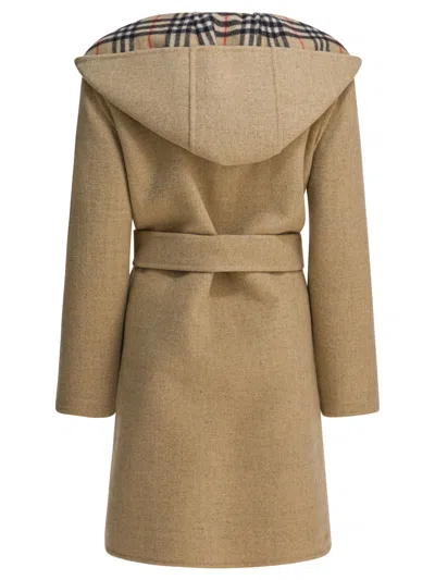 Burberry Women Reversible Wool Coat In Brown