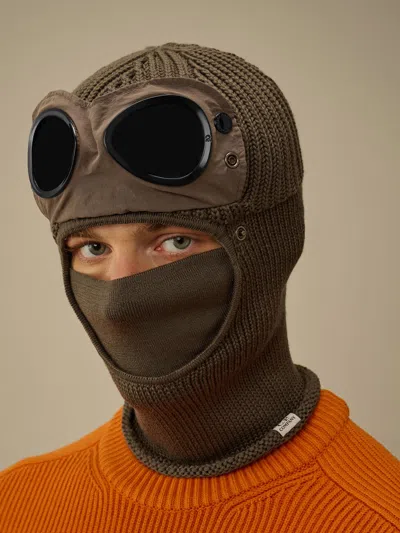 C.p. Company C.p.company Extrafine Merino Wool Goggle Balaclava In Green