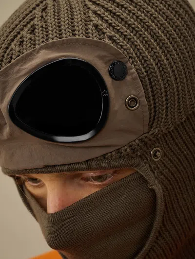 C.p. Company C.p.company Extrafine Merino Wool Goggle Balaclava In Green