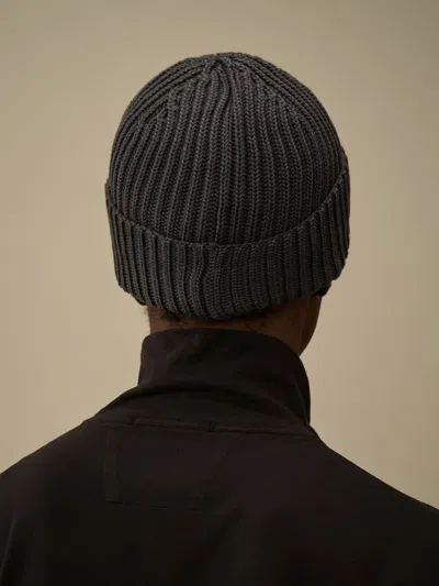 C.p. Company C.p.company Extrafine Merino Wool Goggle Beanie In Black