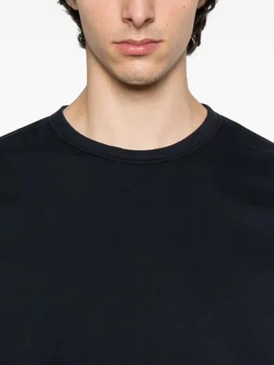 C.p. Company Dark Blue Cotton Sweatshirt With Signature Sleeve Logo In Black