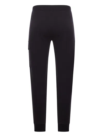C.p. Company Cargo Pants With Elasticated Waistband And Lens Detail In Black