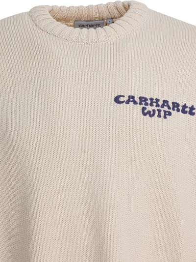 Carhartt Beige Logo Embroidered Sweater In Neutral