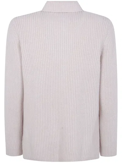 Fay Wool Cardigan With Patch Pockets In Pink