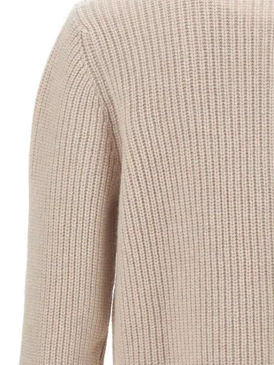 Fay Wool Cardigan With Patch Pockets In Pink