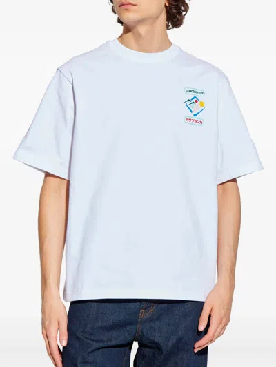 Casablanca Men Graphic Print T-shirt In Blue