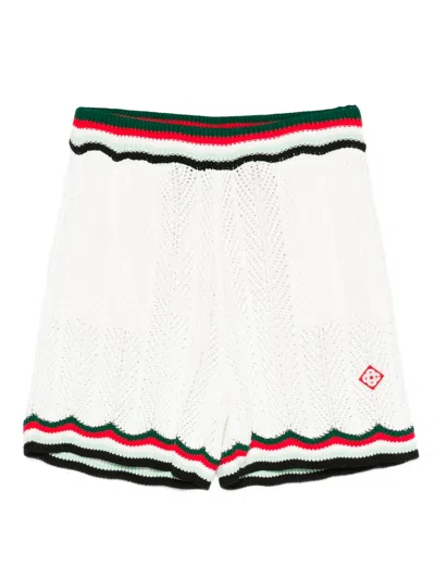 Casablanca Men Athletic Shorts With Striped Detail In White