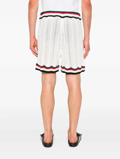 Casablanca Men Athletic Shorts With Striped Detail In White