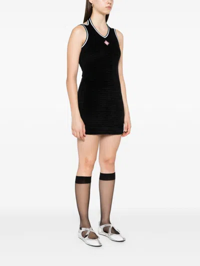 Casablanca Hippie Style Tennis Dress In Black