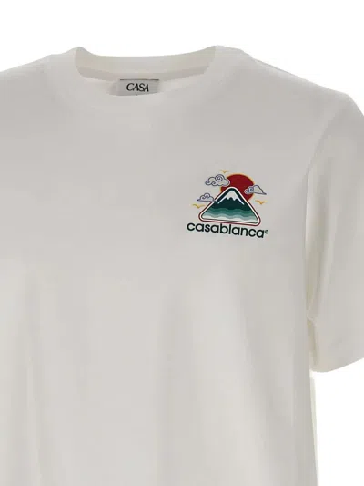 Casablanca Montagne Ondulée Logo-print Cotton-jersey T-shirt In White