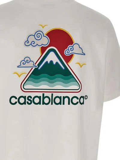 Casablanca Montagne Ondulée Logo-print Cotton-jersey T-shirt In White