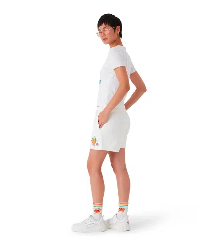 Casablanca Cotton Shorts With Embroidered Detail And Pockets In Neutral