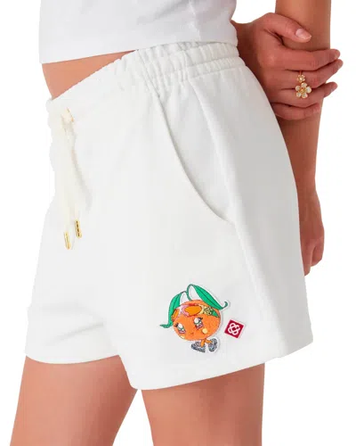 Casablanca Cotton Shorts With Embroidered Detail And Pockets In Neutral