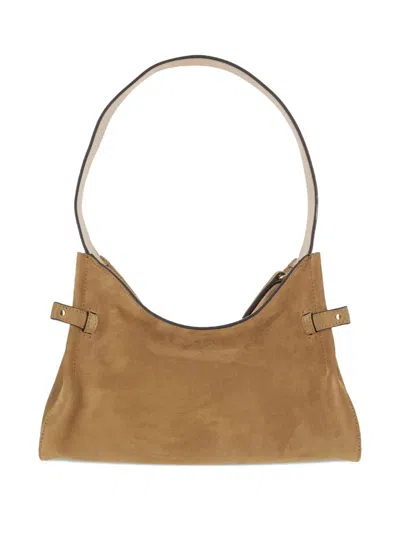 Chloé Suede Shoulder Bag With Charm Embellishment In Brown