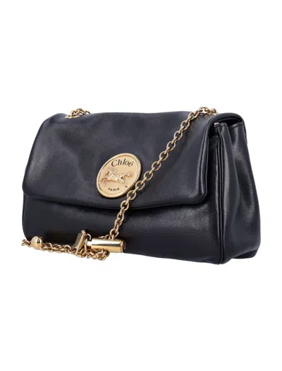 Chloé Black Leather Medium Heritage Shoulder Bag In Black