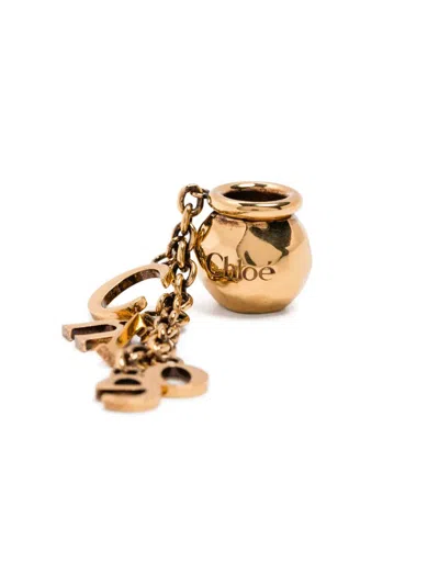 Chloé Sphere Letters Bracelet Bag Charm In Gold