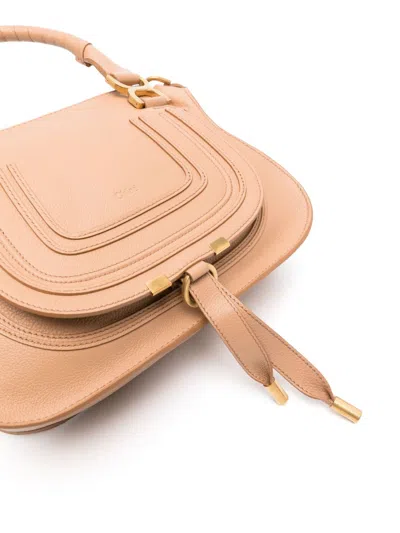 Chloé Marcie Small Leather Handbag In Nude