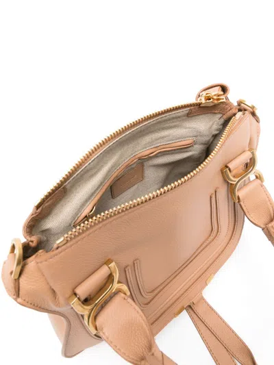 Chloé Marcie Small Leather Handbag In Nude