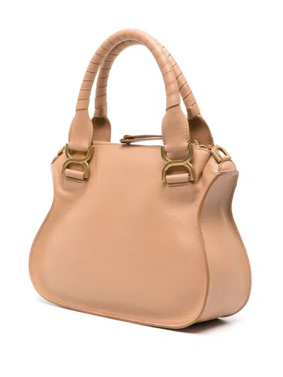 Chloé Marcie Small Leather Handbag In Nude