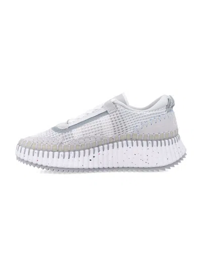 Chloé Hand-stitched Mesh Sneakers With Suede Inserts