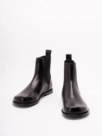 Fendi Ff Squared Chelsea Boots In Nappa Leather Shoes In Black